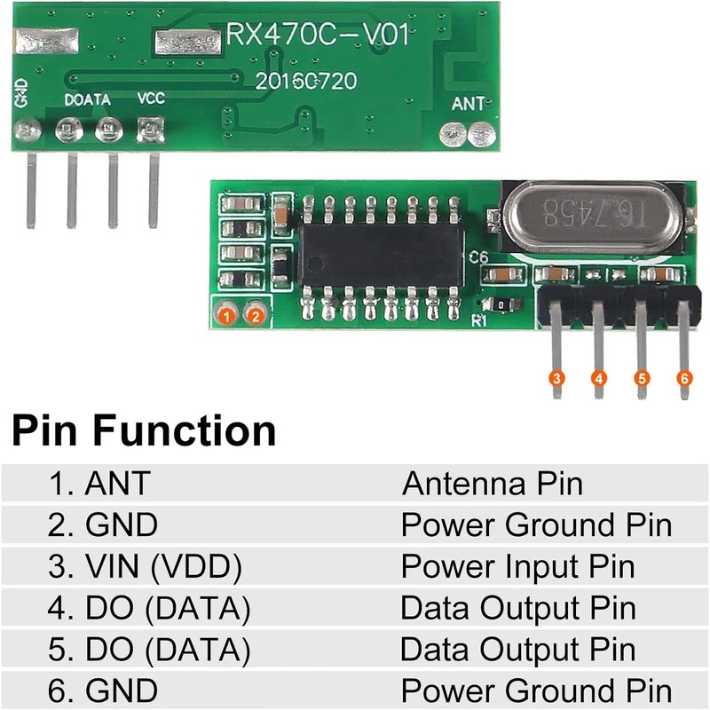 433mhz Wireless RF Transmitter - огляд і ціна 433Mhz Receiver Module